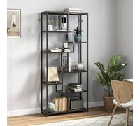 HOMCOM Industrial Bookcase 7-Tier Bookshelf Shelving Unit Grey Black HOMCOM Grey