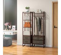 HOMCOM 4-Tier Bookshelf Bookcase with 2 Fabric Drawers for Bedroom Study, Brown