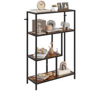Homcom Industrial Bookshelf Bookcase W/ Open Shelves For Study Rustic Brown