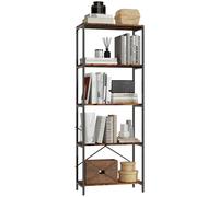 HOMCOM Industrial Bookshelf, Freestanding Bookcase, Dark Grey and Black - Rustic Brown and Black