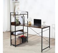 Homcom Industrial Computer Desk With Storage Shelf Metal Frame For Home Office