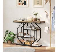 Homcom Industrial Console Table, Hallway Table With 4-Tier Shelves