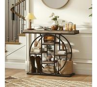 HOMCOM Industrial Console Table, Hallway Table with Storage Shelves - 100