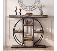 HOMCOM Industrial Console Table, Hallway Table with Storage Shelves in Brown | Size: 100 cm HOMCOM Brown 100 cm