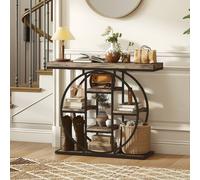 HOMCOM Industrial Console Table, Hallway Table with Storage Shelves in Brown | Size: 100 cm HOMCOM Brown 100 cm