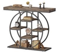 Homcom Industrial Console Table, Hallway Table With Storage Shelves