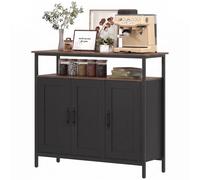 HOMCOM Industrial Kitchen Sideboard with Open Shelf & 2 Cabinets, Black HOMCOM Black