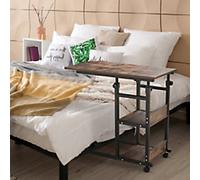 Homcom Industrial Side Table with 3-Tier Shelves and Wheels Black 800 x 85 x 850 mm