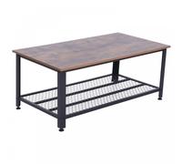 HOMCOM Industrial Style Coffee Table - Brown & Black - Home Living | TJ Hughes