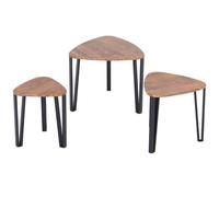 HOMCOM Set Of 3 Nesting Tables Walnut Wood Grain Finish, Brown