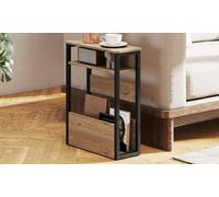 HOMCOM Industrial Style Side Table with Storage Shelves