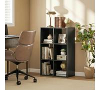 HOMCOM Industrial Storage Shelf, Bookcase, Bookshelf, Black Wood Effect