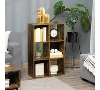 HOMCOM Industrial Style Storage Shelf, Bookcase, Bookshelf, Rustic Brown