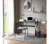 HOMCOM Industrial Writing Desk Simple Study Desk Metal Legs Home Office in Brown HOMCOM Brown