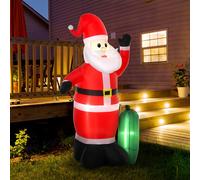 HOMCOM Inflatable 7.5ft Santa Claus Xmas Décor Airblown Yard LED w/ Gift Bag