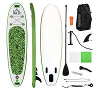 HOMCOM Inflatable Stand Up Paddle Board, 10' x 30" x 4", Non-Slip SUP, with ISUP Accessories, Hand Pump, 3 Fins, Adj Paddle for Youth Adult Beginners/Experts