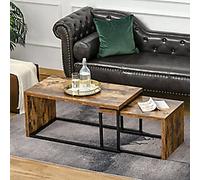 Homcom Insutrial Coffee Table Brown Pack of 2