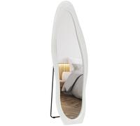 Irregular Full Length Mirror with Velvet Frame 160 x 50cm White HOMCOM White One Size