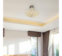 HOMCOM K9 Crystal Chandelier Ceiling Lighting with 3 Light - Transparent