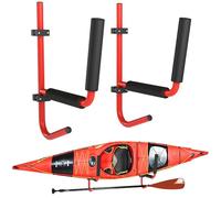 HOMCOM Kayak Canoe Heavy Duty Wall Mounted Storage Holder Rack Heavy Duty Storing Hangers Red
