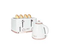 HOMCOM Kettle & 4 Slice Toaster Set - White Chrome