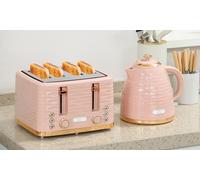 Homcom Kettle and Four-Slice Toaster Set:Pink