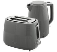 HOMCOM Kettle and Toaster Set, 1.7L 3000W Fast Boil Kettle & 2 Slice Toaster Kitchen Set with Defrost, Reheat, Boil-dry Protection, Grey