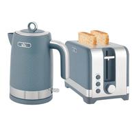 HOMCOM Kettle and Toaster Set 1.7L 3000W Jug Kettle 2 Slice Toaster Blue | Rapid Boil, Otter Thermostat, Limescale Filter, 7 Browning Controls, Crumb Tray