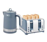 HOMCOM Kettle and Toaster Set 1.7L 3000W Jug Kettle 4 Slice Toaster Blue | Rapid Boil, Otter Thermostat, Limescale Filter, 7 Browning Controls, Crumb Tray