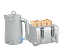 HOMCOM Kettle and Toaster Set 1.7L 3000W Jug Kettle 4 Slice Toaster Grey