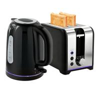 HOMCOM Kettle and Toaster Set, 1.7L 3000W Rapid Boil, 2 Slice, Black
