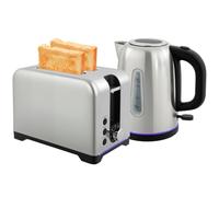 Homcom 1.7L 3000W Rapid Boil Jug Kettle And 2-Slice Toaster Set In Silver Silver