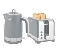 HOMCOM Kettle and Toaster Set, 1.7L 3000W Rapid Boil Jug Kettle with Otter Thermostat, Limescale Filter, 2 Slice Toaster with 7 Browning Controls, Crumb Tray, Grey