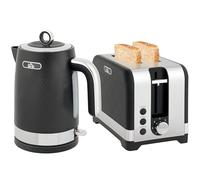 HOMCOM Kettle and Toaster Set, 1.7L 3000W Rapid Boil Jug Kettle with Otter Thermostat, Limescale Filter, 2 Slice Toaster with 7 Browning Controls, Crumb Tray, Black
