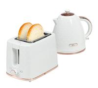 Homcom Kettle And Toaster Set 1.7L Fast Boil Kettle & Toaster Set In Cream Cream