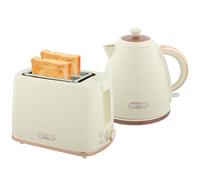 HOMCOM Kettle and Toaster Set 1.7L Kettle & 2 Slice Toaster Set Beige