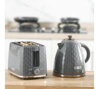 HOMCOM Kettle and Toaster Set 1.7L Jug Kettle 2 Slice Toaster Grey