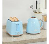 Homcom Kettle And Toaster Set 1.7L Kettle & 2 Slice Toaster Set In Light Blue Light Blue