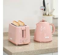 Homcom 1.7L 3000W Fast Boil Kettle And 930W 2 Slice Toaster Set In Light Pink Light Pink One Size