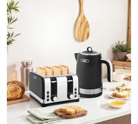 Homcom Kettle And Toaster Set With 3000W Rapid Boil, 4 Slice Toaster, Black