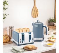 HOMCOM Kettle and Toaster Set with 3000W Rapid Boil, 4 Slice Toaster, Blue