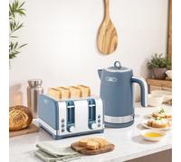 HOMCOM Kettle and Toaster Set 1.7L 3000W Jug Kettle 4 Slice Toaster Blue