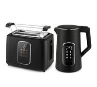 Homcom 1.5L 3000W Kettle And Toaster Set With Strix Thermostat, Keep Warm In Black Black