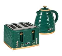 Homcom Kettle And Toaster Set 1.7L Rapid Boil Kettle & 4 Slice Toaster Green