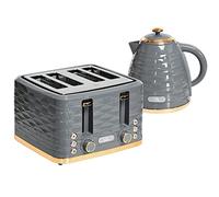 HOMCOM Kettle and Toaster Sets 3000W 1.7L Kettle & 4 Slice Toaster Grey