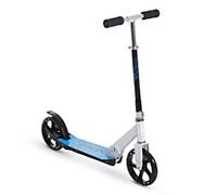HOMCOM 2 Wheel Kids Stunt Kick Scooter Foldable Teens Commuter Aluminium Frame Adjustable Handles - White Blue