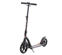 HOMCOM Teens Adult Kick Scooter w/ Shock Absorption Mechanism Foldable Adjustable Height Aluminium Frame Ride On Toy for 14+ - Black