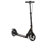 HOMCOM Kick Scooter, Folding 2 Wheel Scooter for 14+ Teens Adults, with Dual Brake System, Dual Suspension, 230mm Big Wheels, 3 Adjustable Handlebar, up to 100KG, Black Black