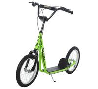 HOMCOM Kick Scooters for Kids, Children Kick Scooter with Adjustable Handlebar 2 Brakes Ride On 16 Inch Rubber Tyres for Teens Aged 5+, Green Aosom UK