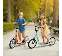 HOMCOM Kick Scooters for Kids with Adjustable Height, Anti-Slip Deck, Dual Brakes, Rubber Tyres, for Boys and Girls Aged 5+ Years Old - Blue